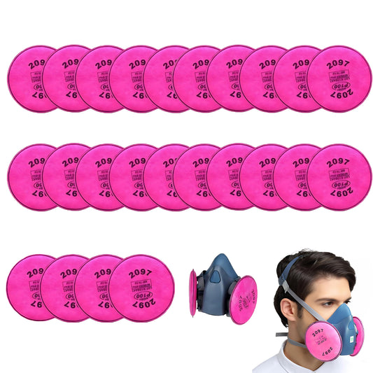 2097 Respirator Filters, 24pcs Particulate Filter Wool for P100 Filter Holder, Use for Dust,Chemicals,Torch Cutting, Odor Protection, Compatible with 2097 Filter Holder