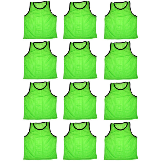 Blue Dot Trading 12 Green Adult Sports Pinnies-12 Scrimmage Training Vests