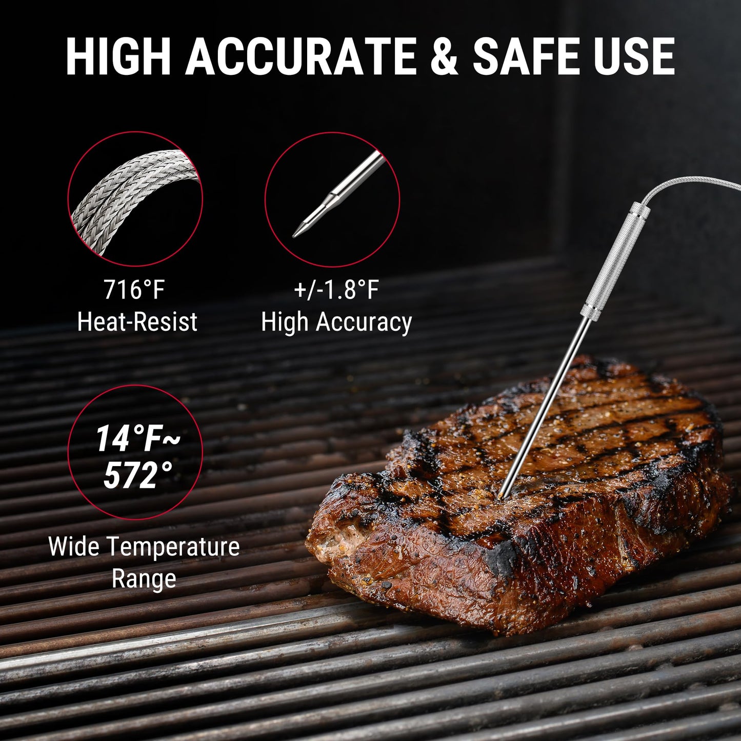 ThermoPro Wireless Meat Thermometer of 650FT, Bluetooth Meat Thermometer for Smoker Oven, Grill Thermometer with Dual Probes, Smart Rechargeable BBQ Thermometer for Cooking Turkey Fish Beef