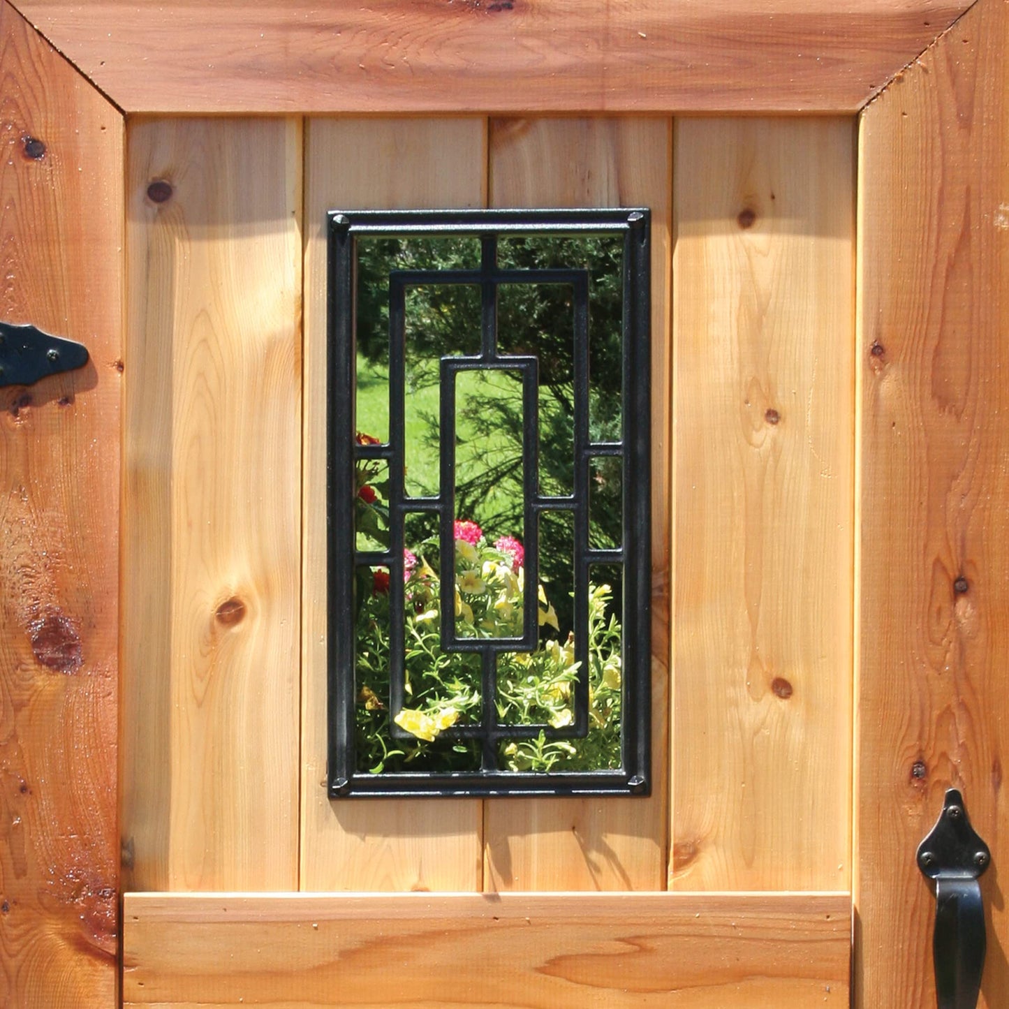 Nuvo Iron Decorative Insert for Fencing, Gates, Home, Garden - Rectangular, 9" X 17″, Black