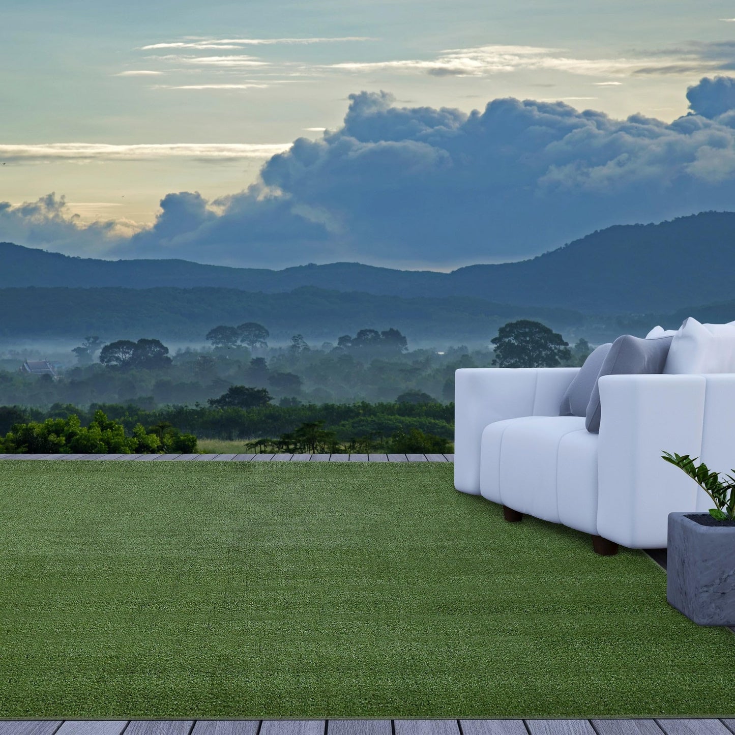 iCustomRug Indoor/Outdoor Turf Carpet & Rugs, Synthetic Grass Artificial Grass for Decks, Patios, Yards, Camping, Boats, Finished Edges with Binding Tape, 6ft X 10ft in Lawn Green