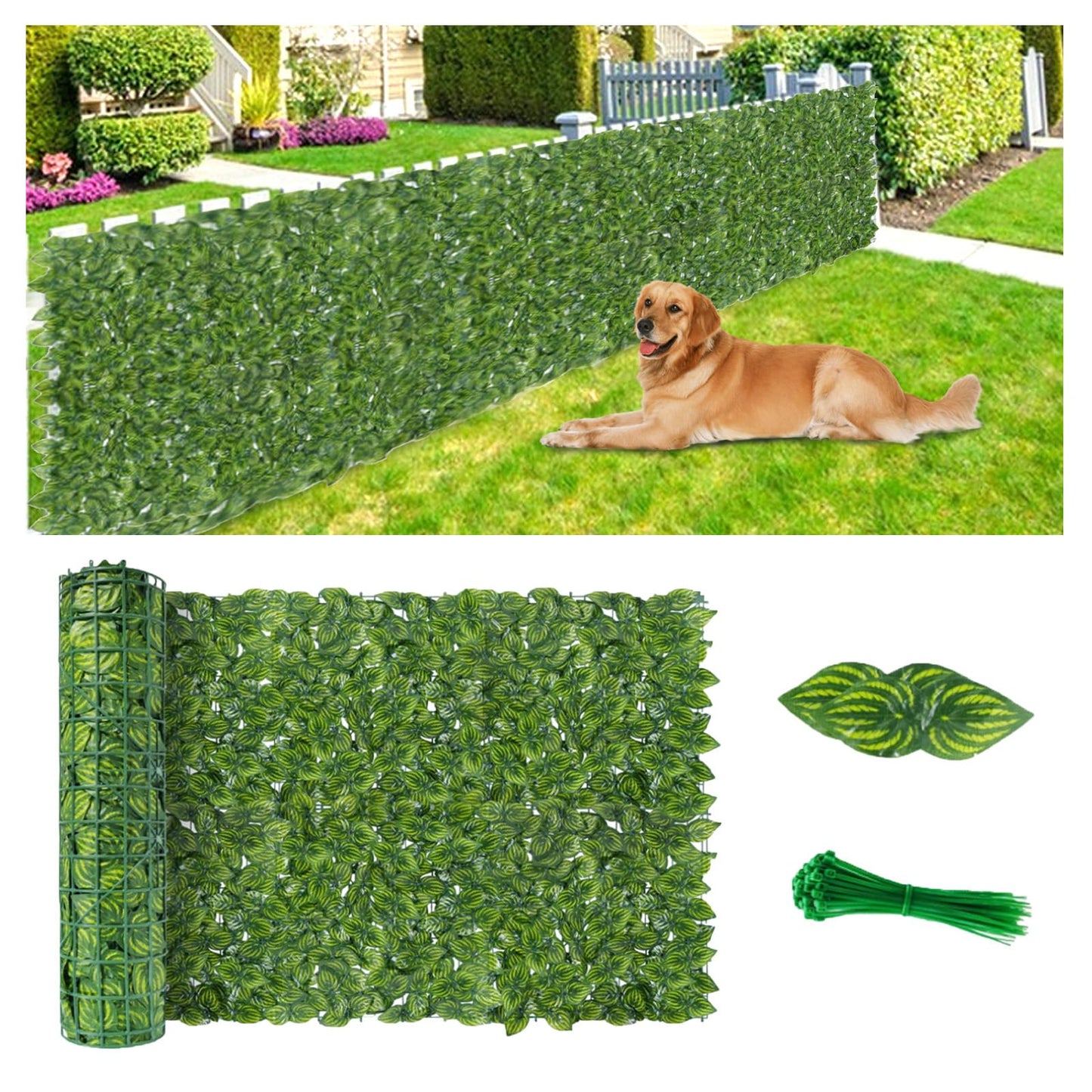 Artificial Ivy Privacy Fence Screen 118x3in,Anti-Ultraviolet Outdoor Privacy Screen,Suitable for Faux Grass Decor and Outdoor Garden Fences,Grass Wall for Indoor Home Furnishing 1x3m