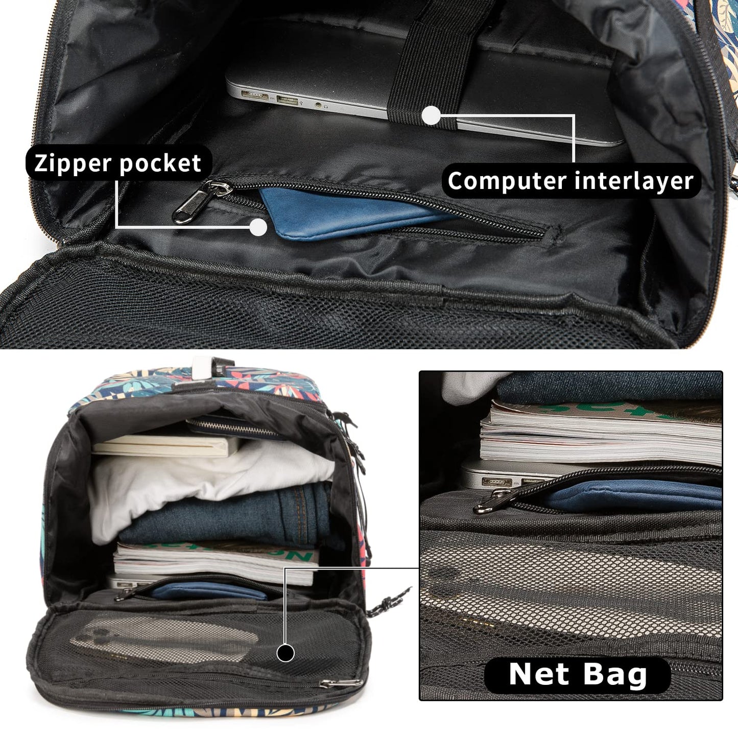 FUNYAGO Gym Backpack Hiking Duffle Bag Woman Man 40L Large Waterproof Backpack Suitable for Hiking, Travel, Black, 大号, Outdoor Cross-country