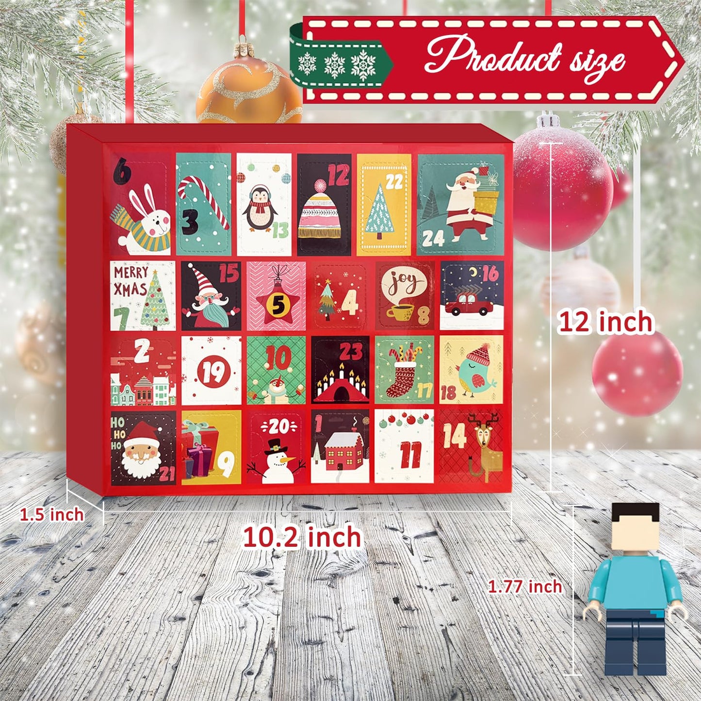 Advent Calendar 2025 - Toy Building Blocks Kit Cartoon Game Set Boys Advent Calendar Surprise Christmas Gift 24 Days Christmas Countdown Calendar