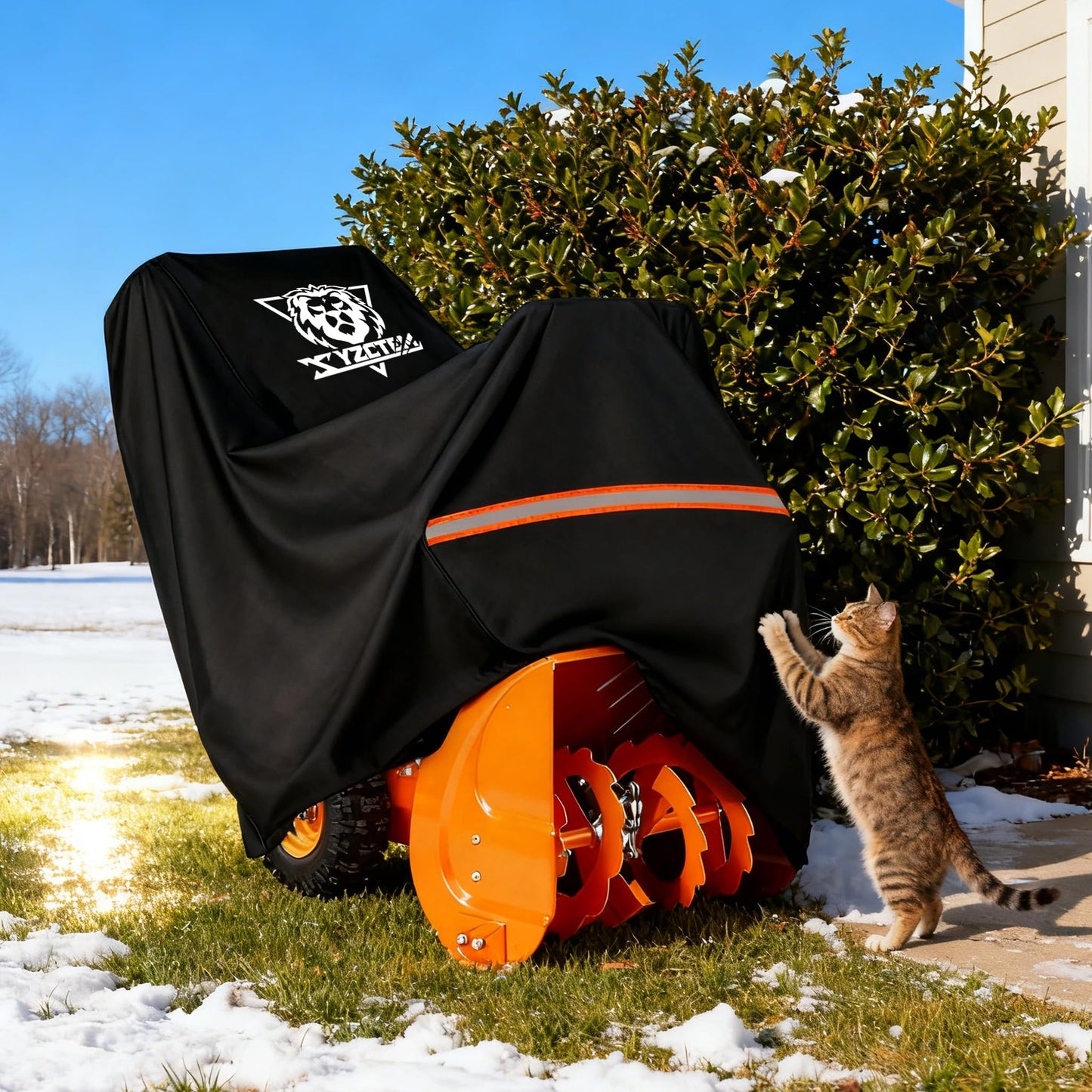 XYZCTEM Snow Blower Cover 300D Oxford Fabric, Universal Fit Snow Blower Cover, Covers for Snow Blowers Against Water, UV, Wind, Outdoor Protection (Black)