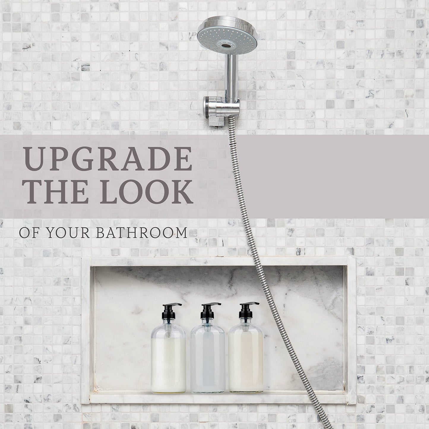 1 Liter (32 Ounce) Large Clear Glass Boston Round Bottles w/Black Pumps. Great for Lotions Soaps Oils Sauces - Food Safe and Medical Grade - by kitchentoolz (Pack of 4)