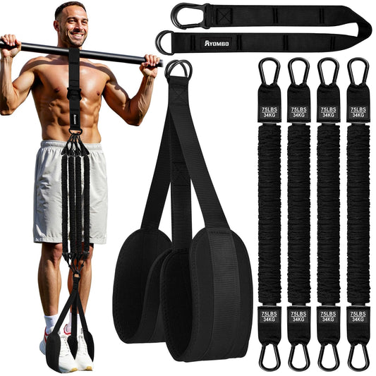 Ayombo Pull up Assistance Bands, Adjustable Heavy Duty Pull Up Assist Equipment with 4 Assistance Band - Resistance Bands for Pull Up Bar Workout, Home Gym Fitness Exercise Strength Training