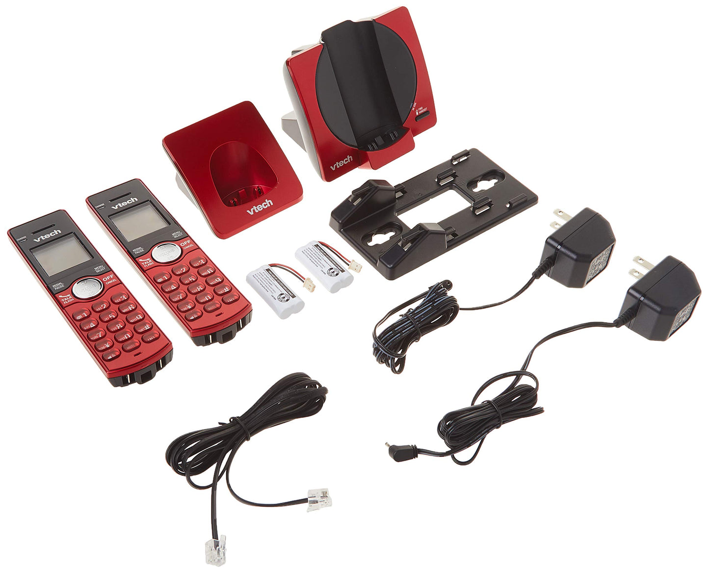 VTech CS6919-26 Dect 6.0 2 Handset Landline Telephone, Metallic Red