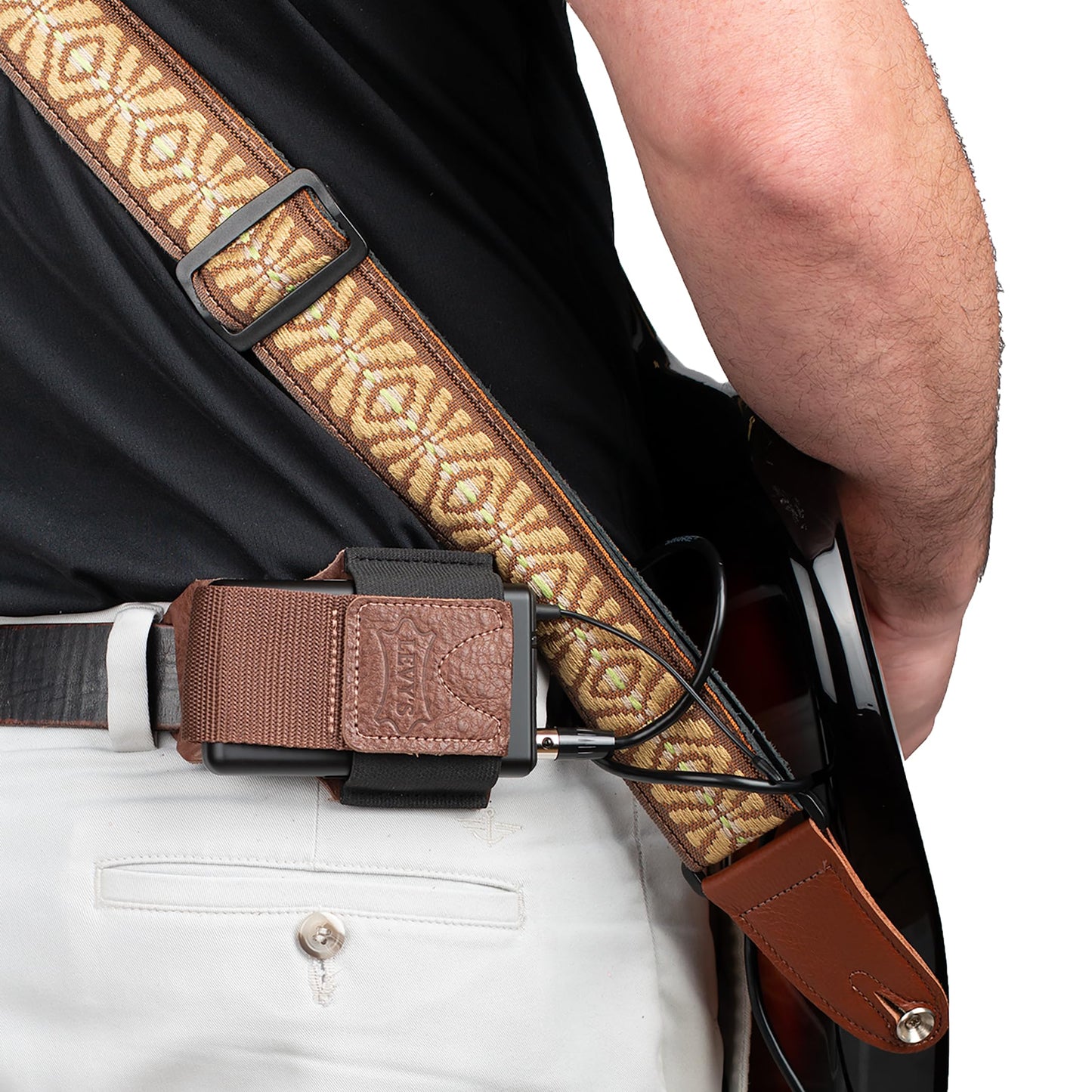 Wireless Transmitter Bodypack Holder – Brown Leather