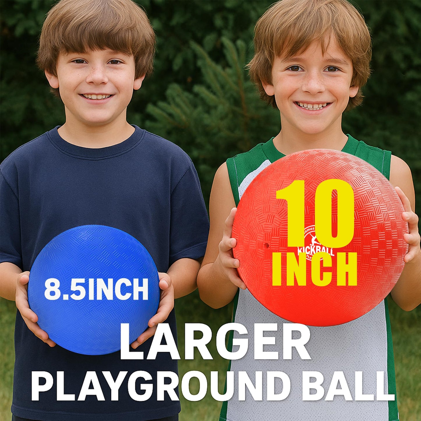 10 Inch Kickball Playground Balls 6 Pack,Playground Balls for Kids&Adults,Dodgeballs,Handballs,for School,Outdoor&Indoor Games,with Hand Pump and Storage Bag,Boys and Girls Gift with Gift Box