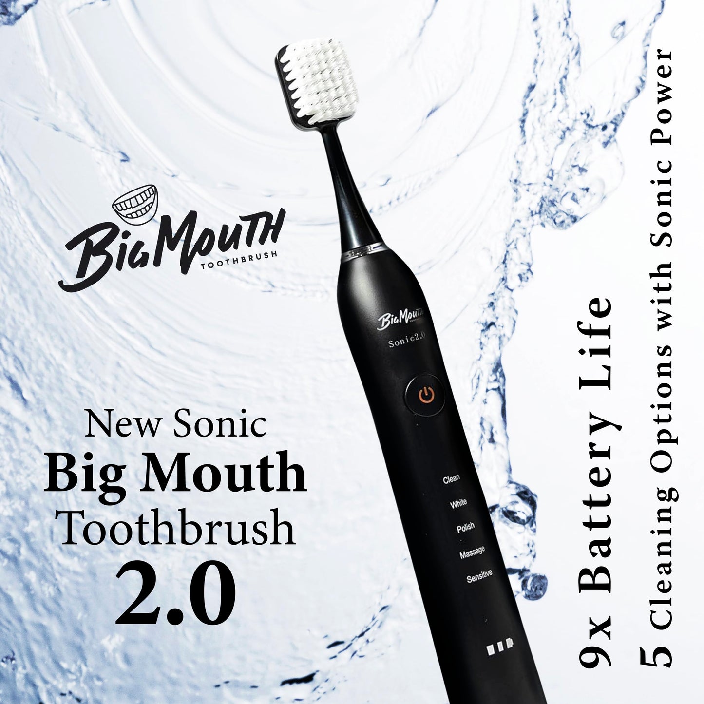 Big Mouth Electric Toothrbrush for Adults and Kid | High-End Quality Toothbrush Electric Rechargable with Extra Brush Head | 5 Different Modes with Auto Smart Timer