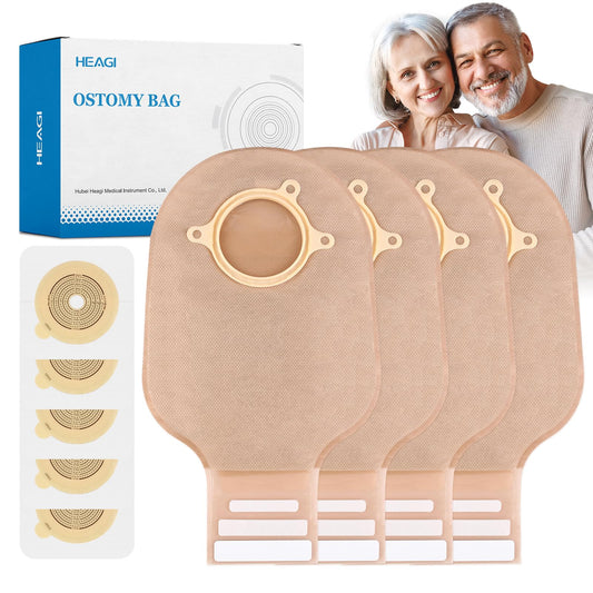 30 PCS Ostomy Supplies – 20 PCS Colostomy Bags + 10 PCS Skin Barriers, Two-Piece Drainable Ostomy Pouches, Cut-to-Fit, 60mm Max, for Ileostomy, Urostomy, Stoma Care