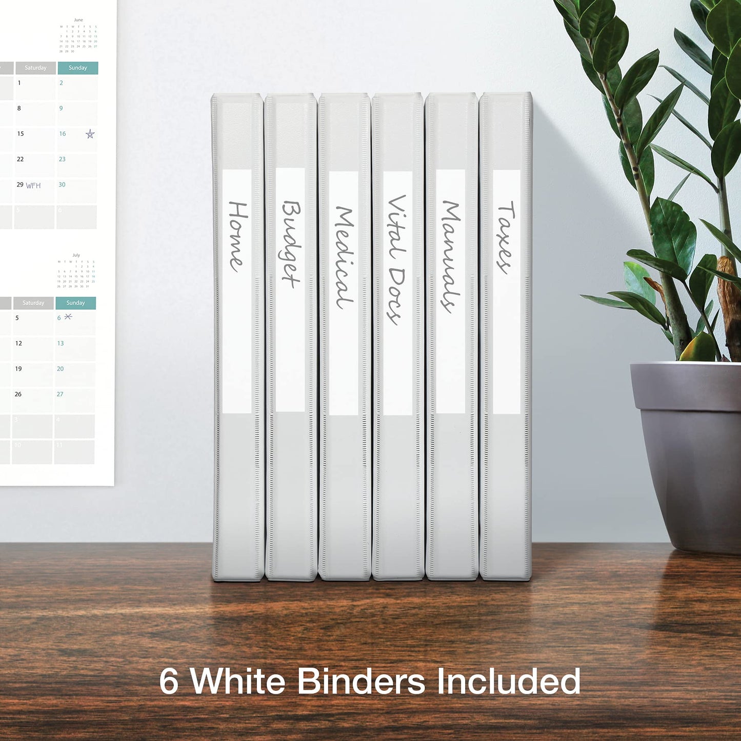 Oxford 3 Ring Binders, 0.5 inch ONE-Touch Easy Open D Rings, Durable Binders for School and Office, View Binder Covers, Xtralife Hinge, Non-Stick, PVC-Free, White, Holds 125 Sheets, 6 PK (79902)