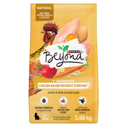 Beyond Simply Natural Dry Cat Food, Farm-Raised Chicken & Whole Oat Meal - 5.89 kg Bag