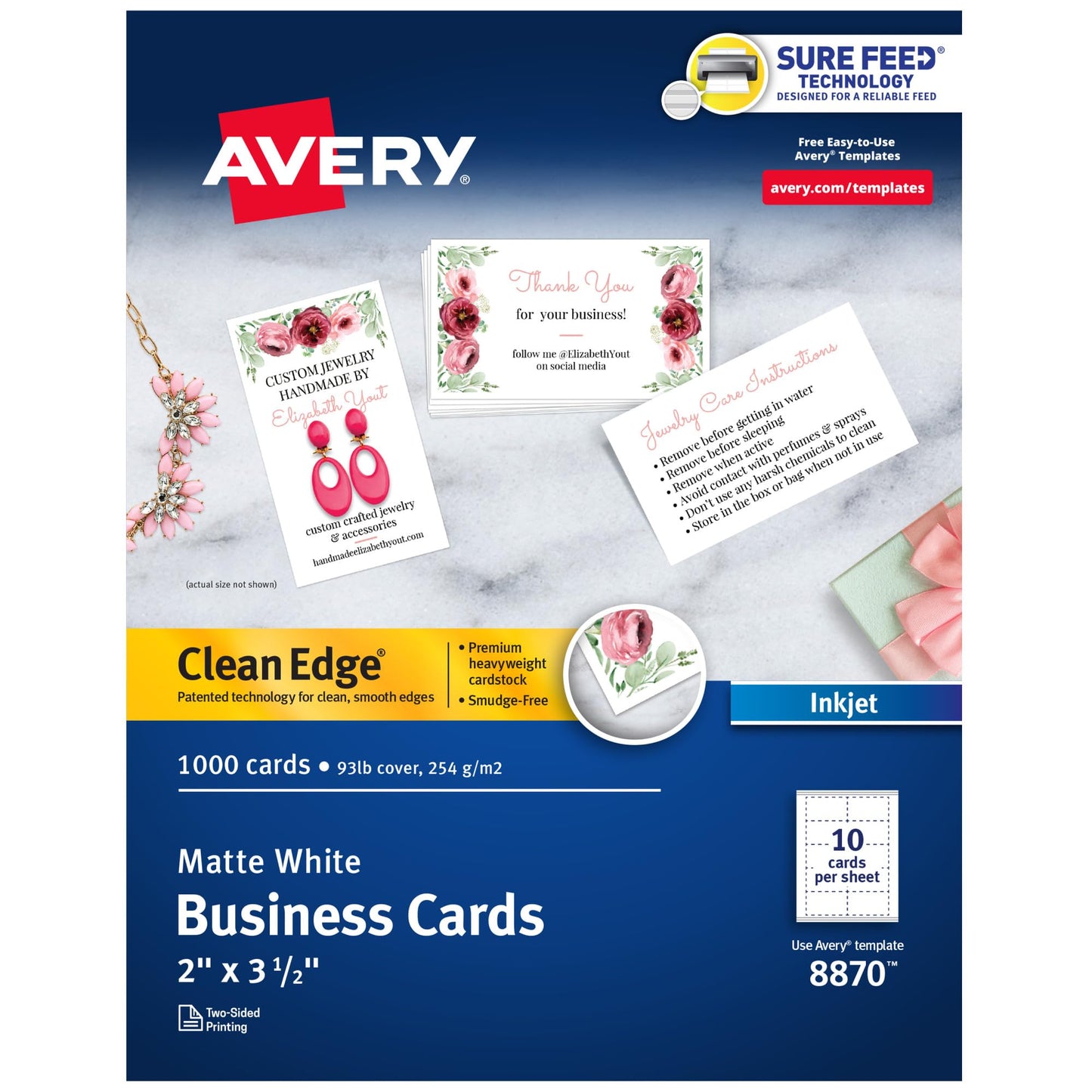 Two-Side Printable Premium Clean Edge Business Cards with