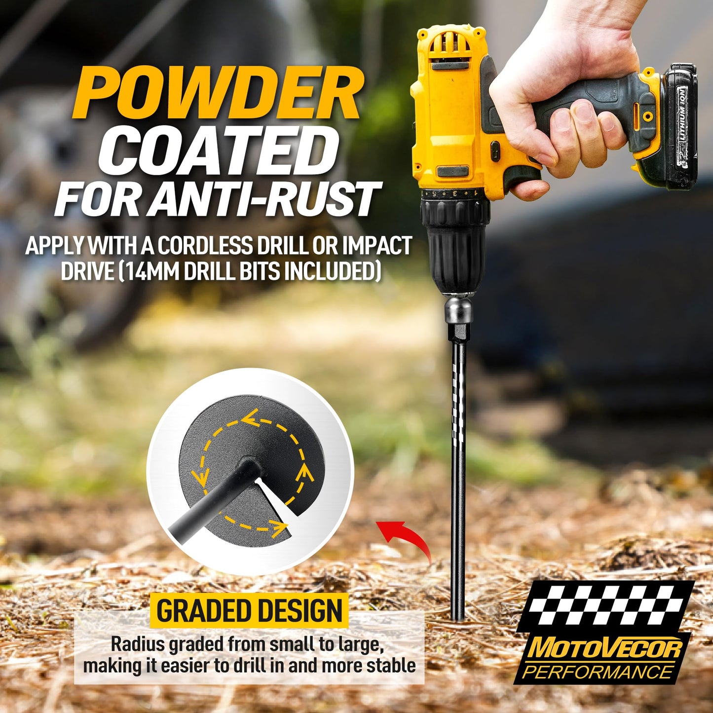 18” Heavy Duty Ground Anchors Screw in(1000lbs), Swing Set Earth Anchors Made with Tungsten Steel, Detachable Carabiner Design, High Wind Trampoline Stakes for Trees, Camping Tents, Canopies, Sheds