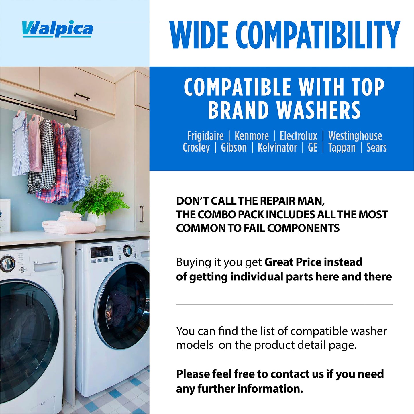 131763256 1317632 131763202 Replacement for Frigidaire Affinity Washer Door Latch Lock Front Load Washer Washing Machine Parts, Kenmore Washer Door Latch Lock Front Load Washer Washing Machine Parts