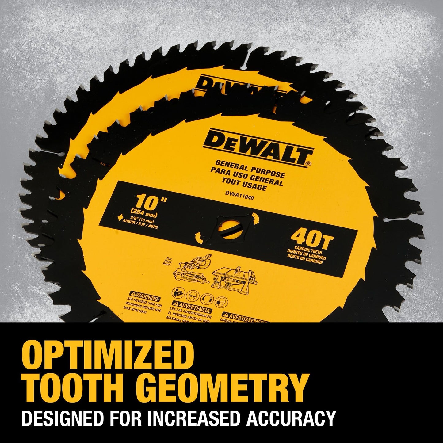 DEWALT 10 in. 40T / 60T General Purpose Combo Pack (DWA110CMB)