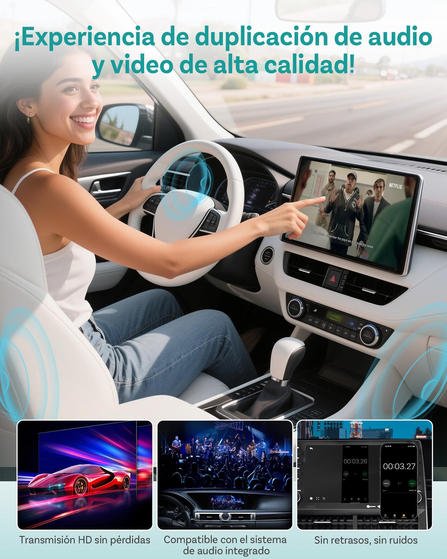 Ottocast Mirror Touch - Wireless CarPlay & Bi-Directional Phone Mirroring Adapter - Dual Mode, Plug & Play Upgrade for Factory Wired Cars (2016+)