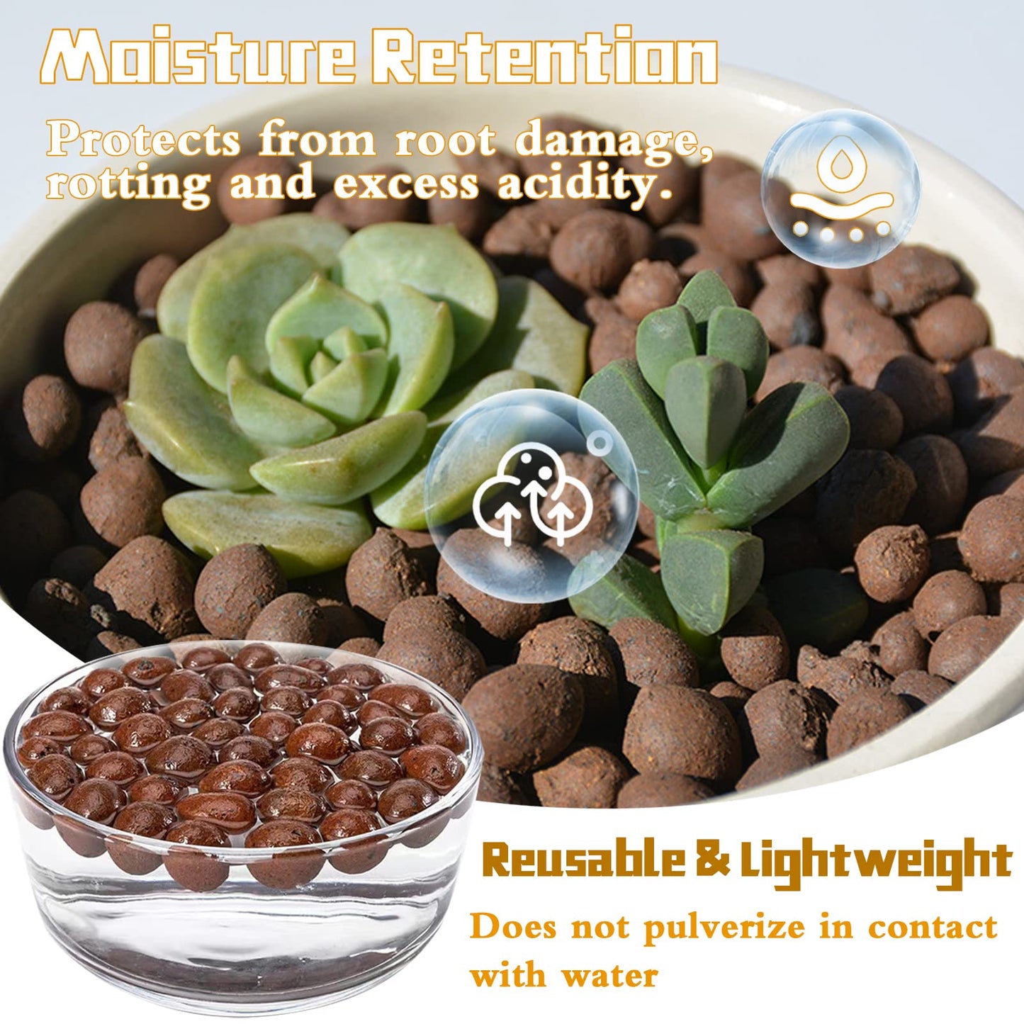 Legigo 10 LBS Organic Expanded Clay Pebbles, 4mm-16mm Lightweight Clay Leca Balls for Plants, Natural Hydroton Clay Pebbles for Hydroponic & Aquaponics Growing, Orchid Potting Mix, Drainage