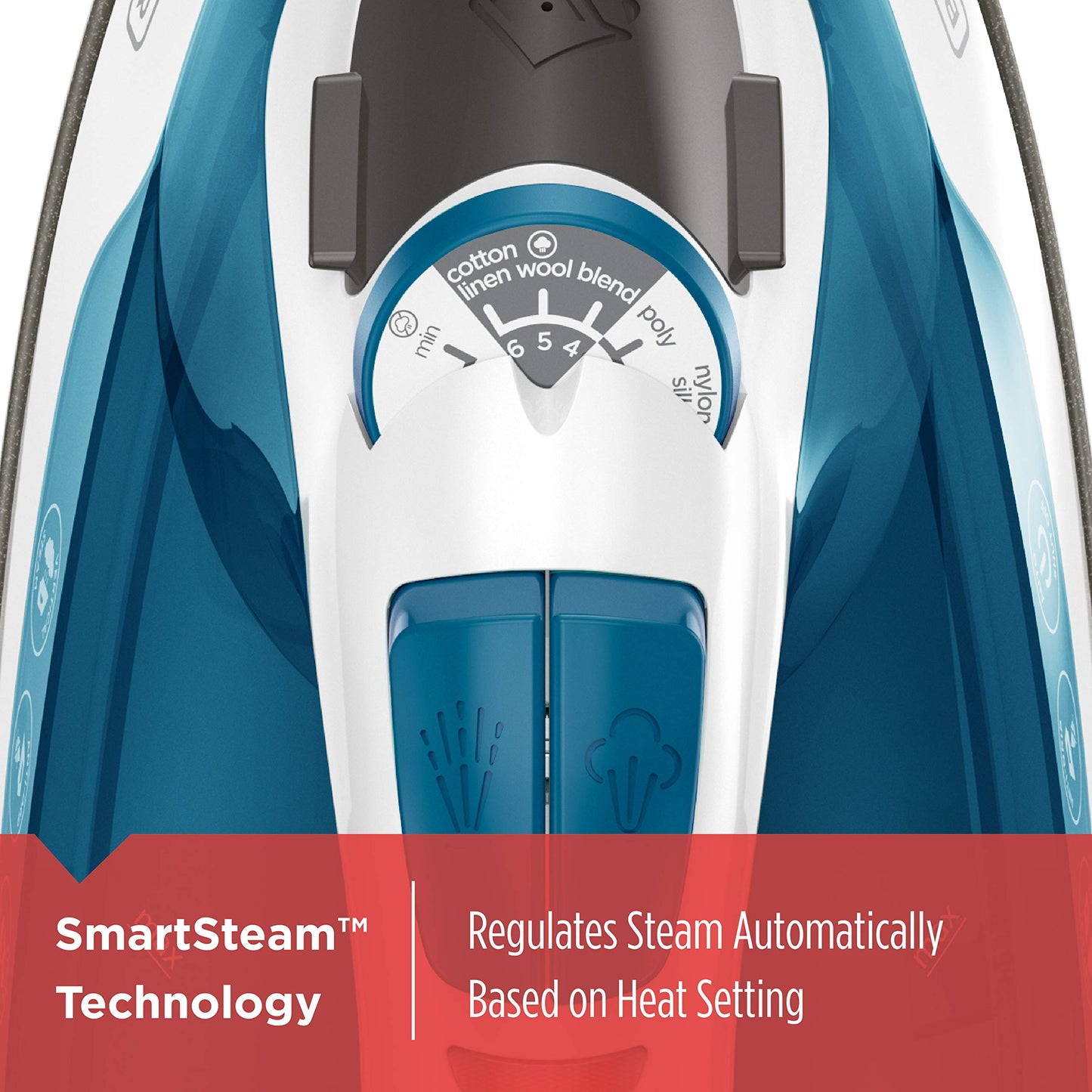 Black+Decker IR06V Easy Steam Compact Iron with EvenSteam TrueGlide Non-Stick Soleplate