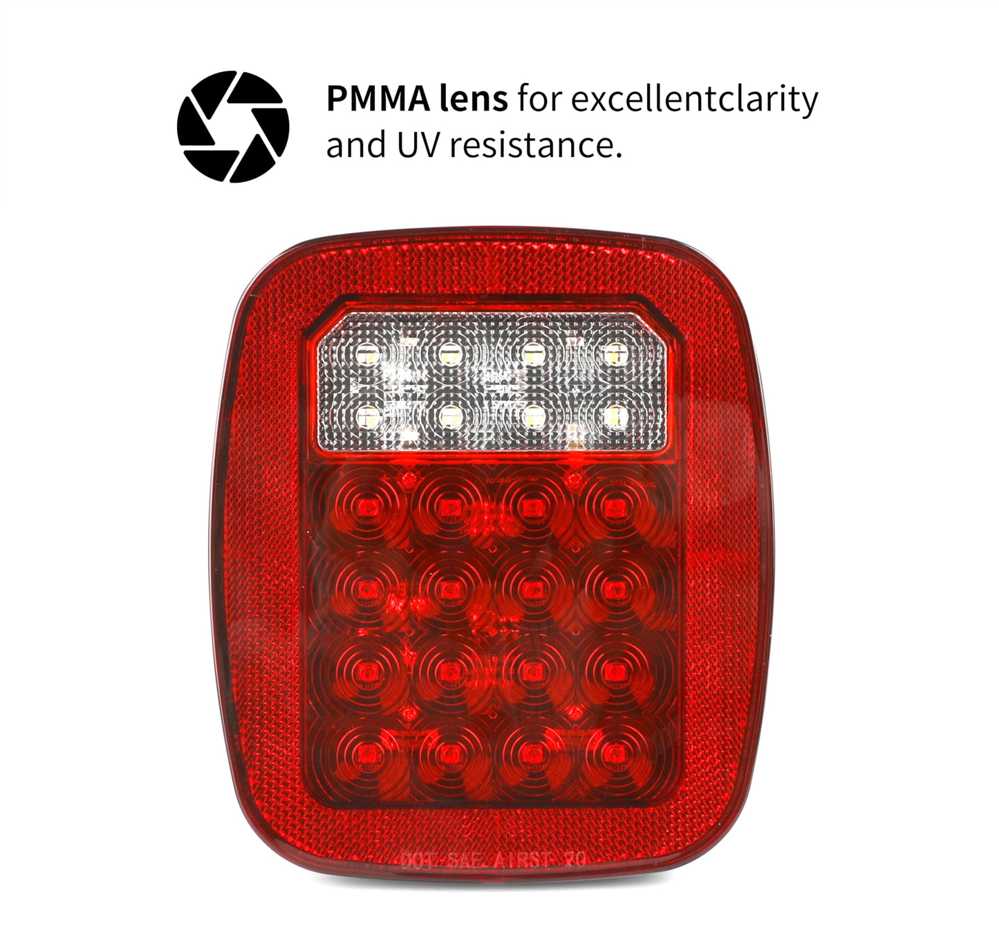 MAXXHAUL 80685 Universal Square 12V Combination 38 LED Signal Tail Light - for Truck, Trailer, Boat, Jeep, SUV, RV, Vans, Flatbed, 2 Pack