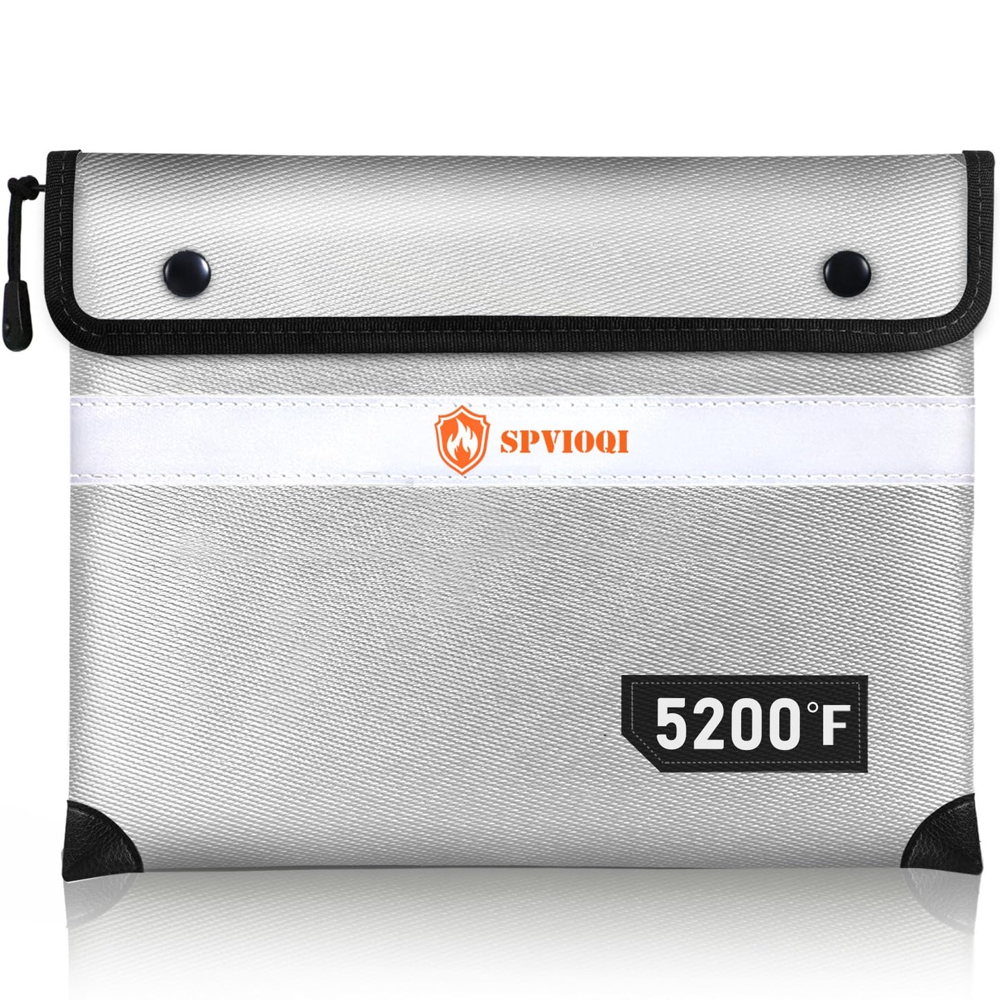 Upgraded Fireproof Document Bag 5200°F, 14.2” X 11” Waterproof Fireproof Bag with Zipper, 8 Layers of Heat Insulated Materials, Fireproof Money Bag for Cash, Important Documents and Valuables fire bag