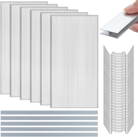 6pack Polycarbonate Greenhouse Panels, 4' x 2' x 0.24" Thickness Twin Wall Polycarbonate Sheets with 5Pcs Aluminum Connecting Strips & 50Pcs W Clips, UV Protected Clear Plastic Roof Panels