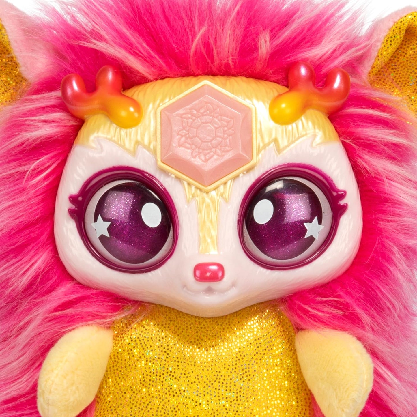 Magic Mixies Magical Gem Surprise Cauldron. with New Shimmer Eyes! Reveal an Mixie Plushie from The Fizzing Cauldron and Discover 2 Magical Solar Gem Surprises!
