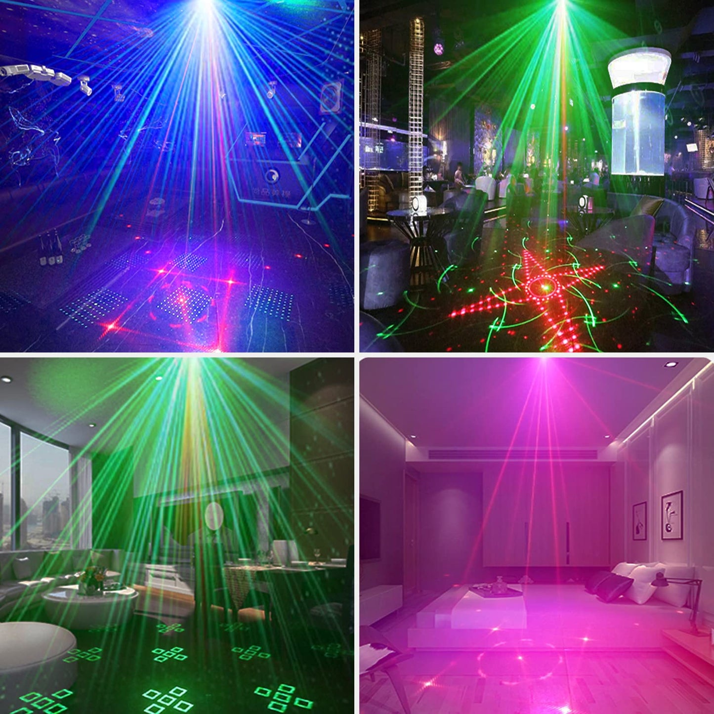 Couvkadl DJ Disco Light, Stage Party Lights, Laser Light Sound Activated RGB Led Flash Strobe Projector with Remote Control for Christmas Birthday Parties - USB Powered