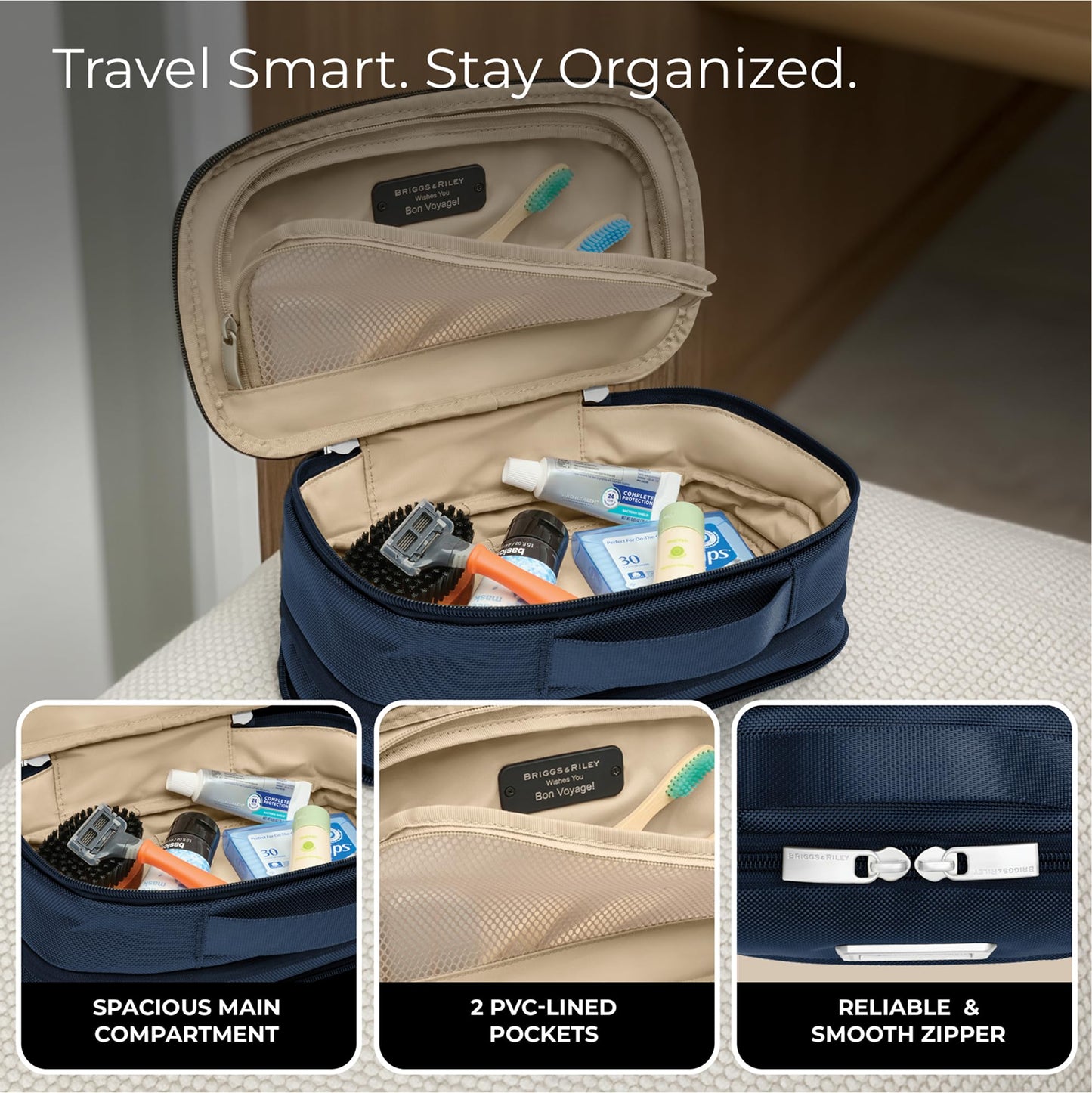 Briggs & Riley Baseline Expandable Essentials Toiletry Kit, Navy