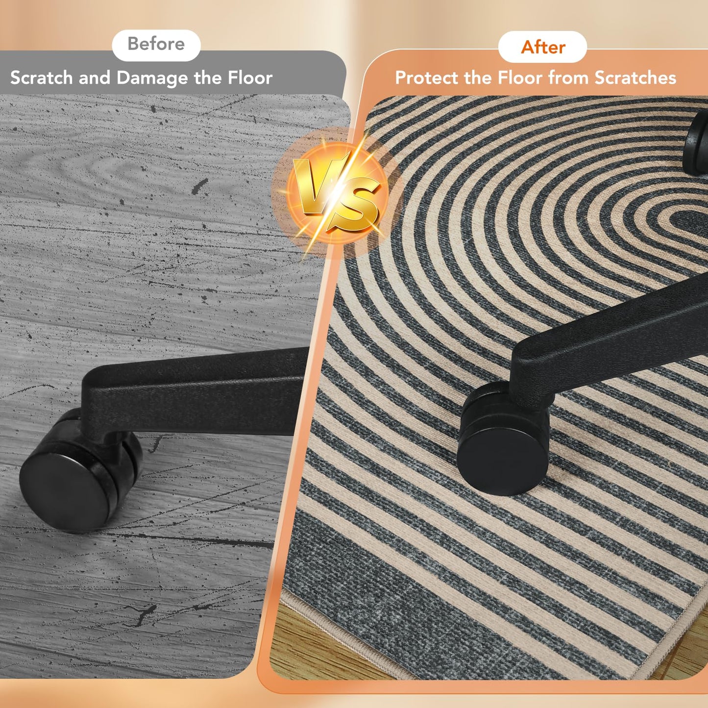Office Chair Mat for Hardwood Floor & Tile Floor, 36"X 48" Heavy Duty Desk Chair Mat for Hard Floors, Under Desk Rug for Rolling Computer Chair,Anti Slip,Low Pile Carpet Protector-Geo Grey