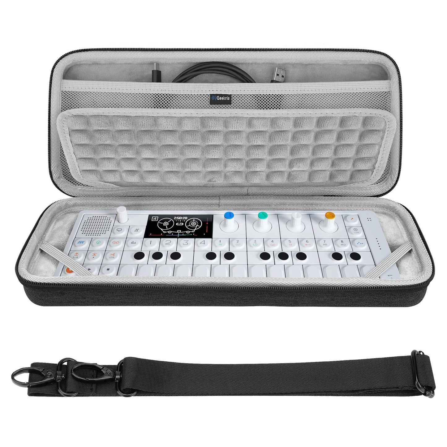 Geekria Hard Shell Travel Case Compatible with Teenage Engineering OP-1 Field/OP-1/ OP-XY Portable Synthesizer, Audio Sampler Carrying Bag (Dark Gray)