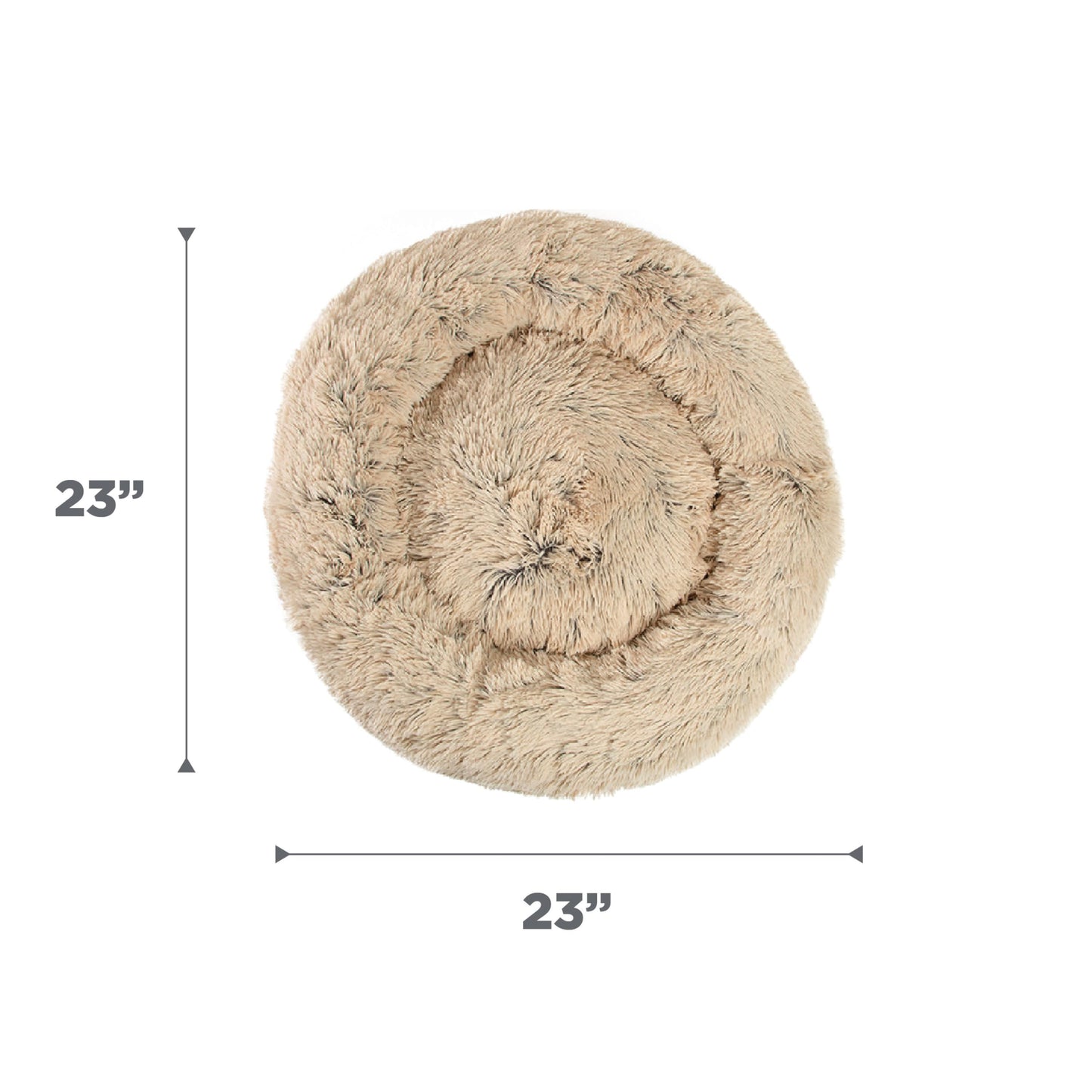 Best Friends by Sheri The Original Calming Donut Dog and Cat Bed in Shag Fur, Taupe, Small, 23x23