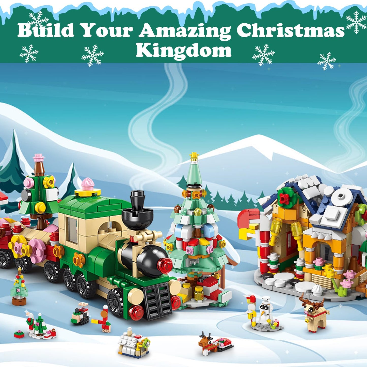 2025 Advent Calendar, Countdown Calendar with Festival STEM Building Blocks, 6 in 1 Christmas Halloween Birthday Gift Bricks for Toddlers Teens and Adults