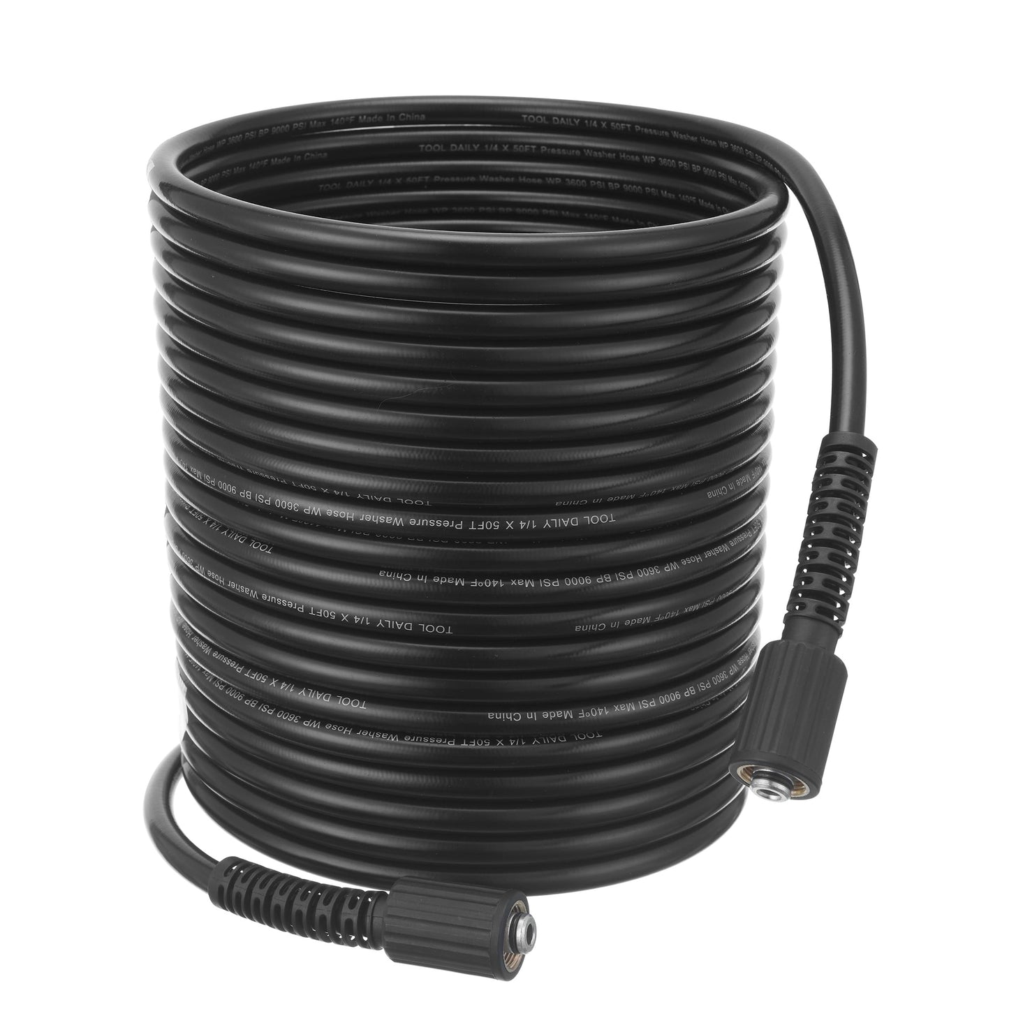 Tool Daily High Pressure Washer Hose 50 FT X 1/4 Inch, 3600 PSI, M22 14mm, Replacement Power Washer Hose for Most Brands