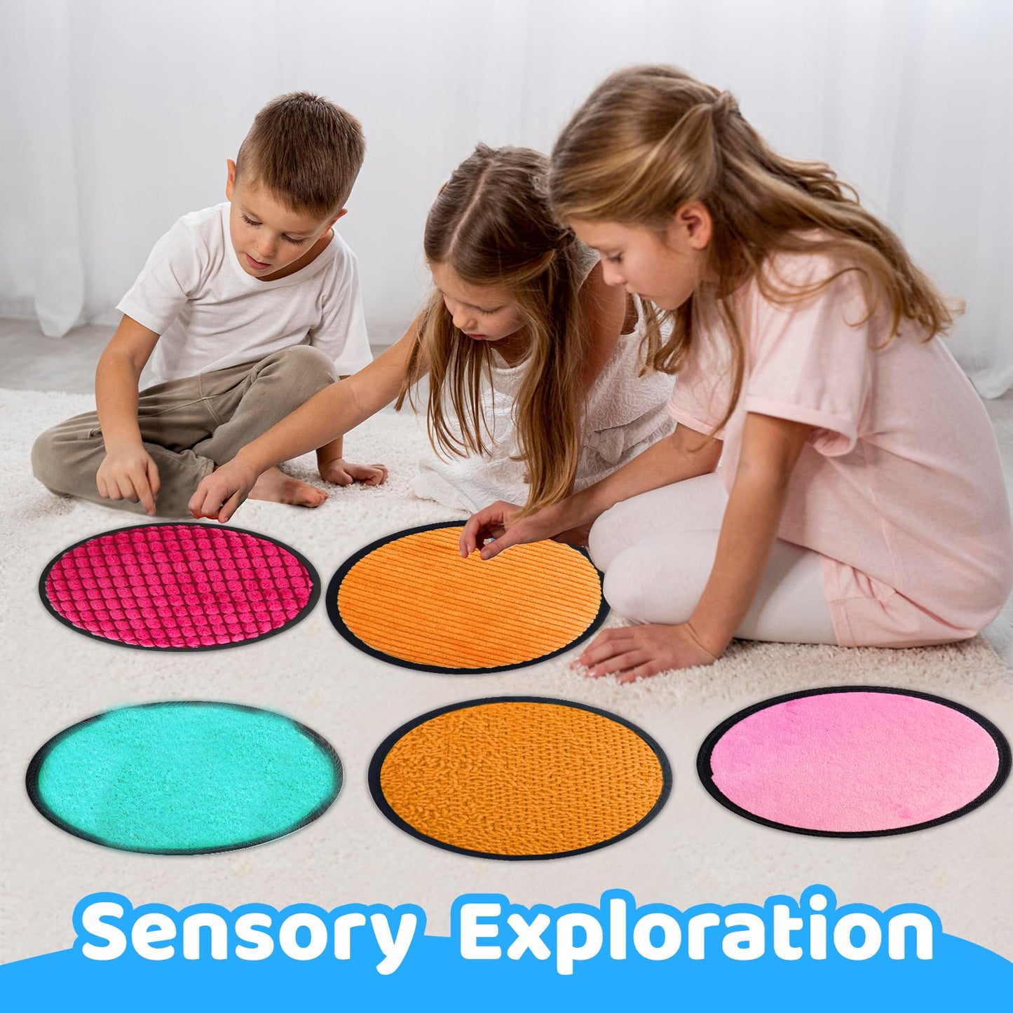 Sensory Mats for Autistic Children, 10 PCS Sensory Tiles for Kids, Sensory Wall for Toddlers, Sensory Toys for Autism Classroom, Special Education Sped Classroom Must Haves(Round)
