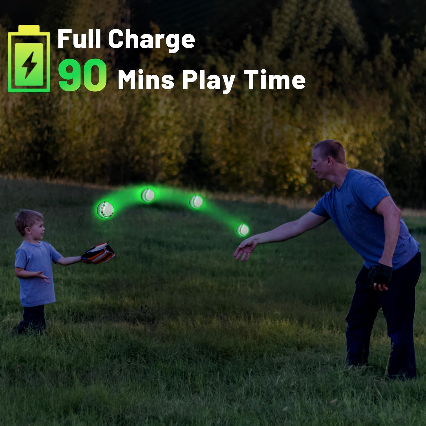 Light Up Baseball, Glow in The Dark Baseball for Boys Teens, Rechargeable Outside Baseball Game Accessories Toy with 7 Color Change, Ideal Gifts on Birthday Christmas Easter