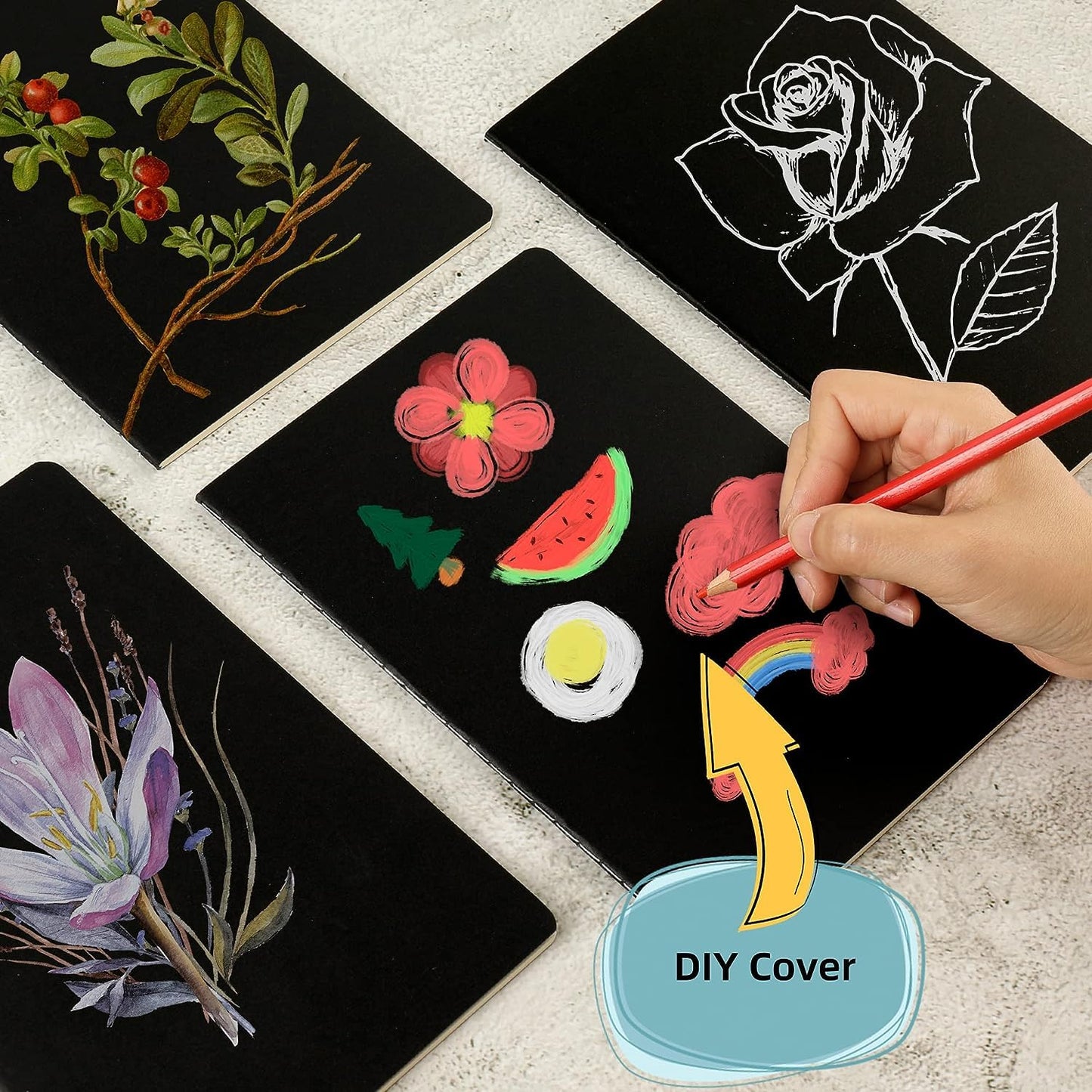 20 Pack A5 Kraft Notebooks,Black Soft Cover Lined Journals Notebook for Writing (8.3” x 5.5”), 80 Pages, Bulk Small Notebooks for Travel Office School Supplies Students