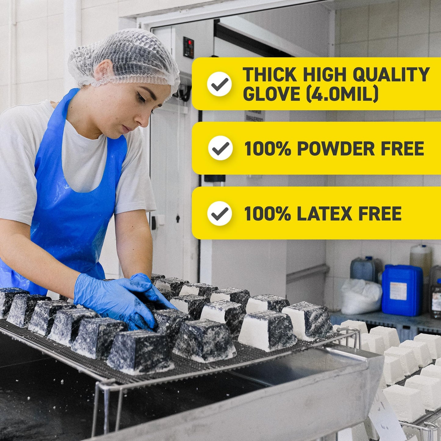 72HRS Nitrile Disposable All Purpose Gloves - 4 mil, Latex Free and Power Free, Food Grade Multipurpose Gloves (1000 Pieces, X-Large)