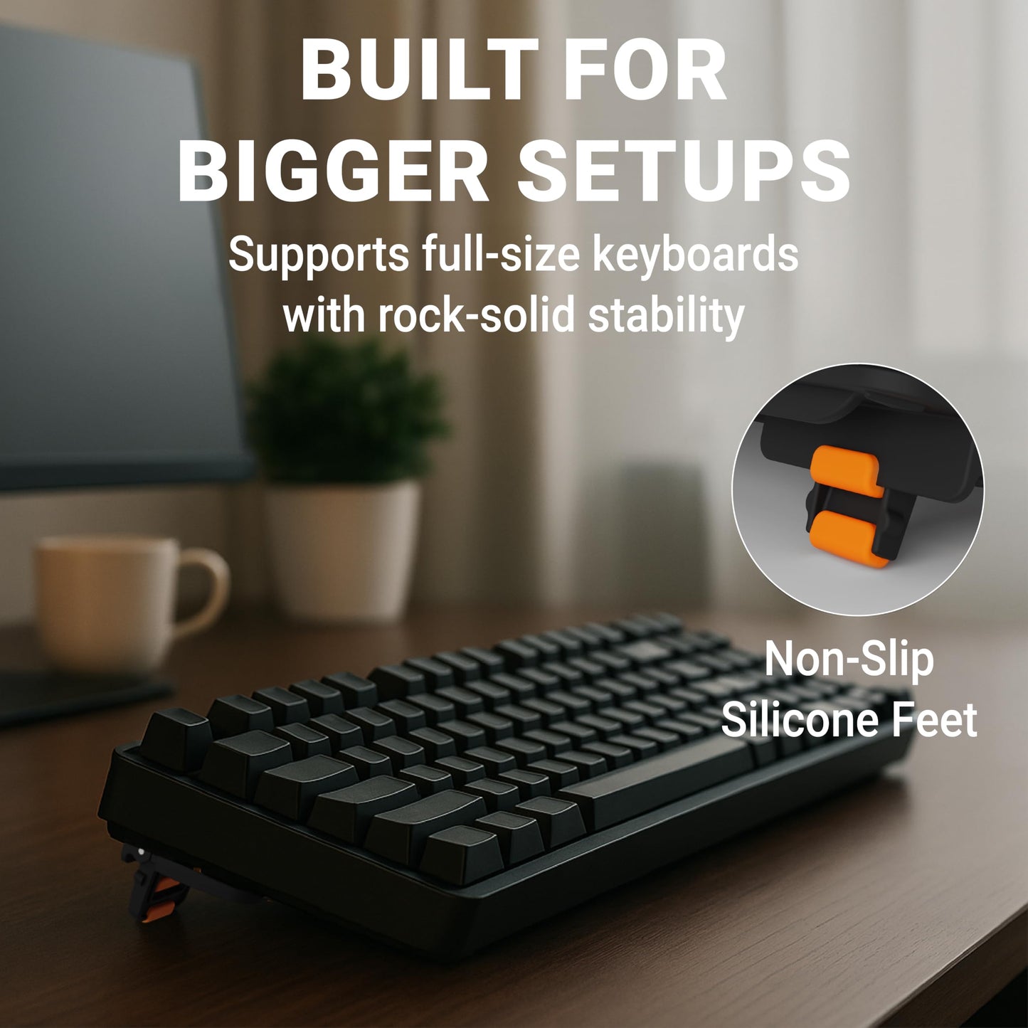 ESC Flip PRO Computer Keyboard Stand for Desk, Adjustable Tilting Keyboard Lifter for Ergonomic Typing, Minimalist Keyboard Riser with Non-Slip Feet, Extendable Holder Fits Most Keyboards