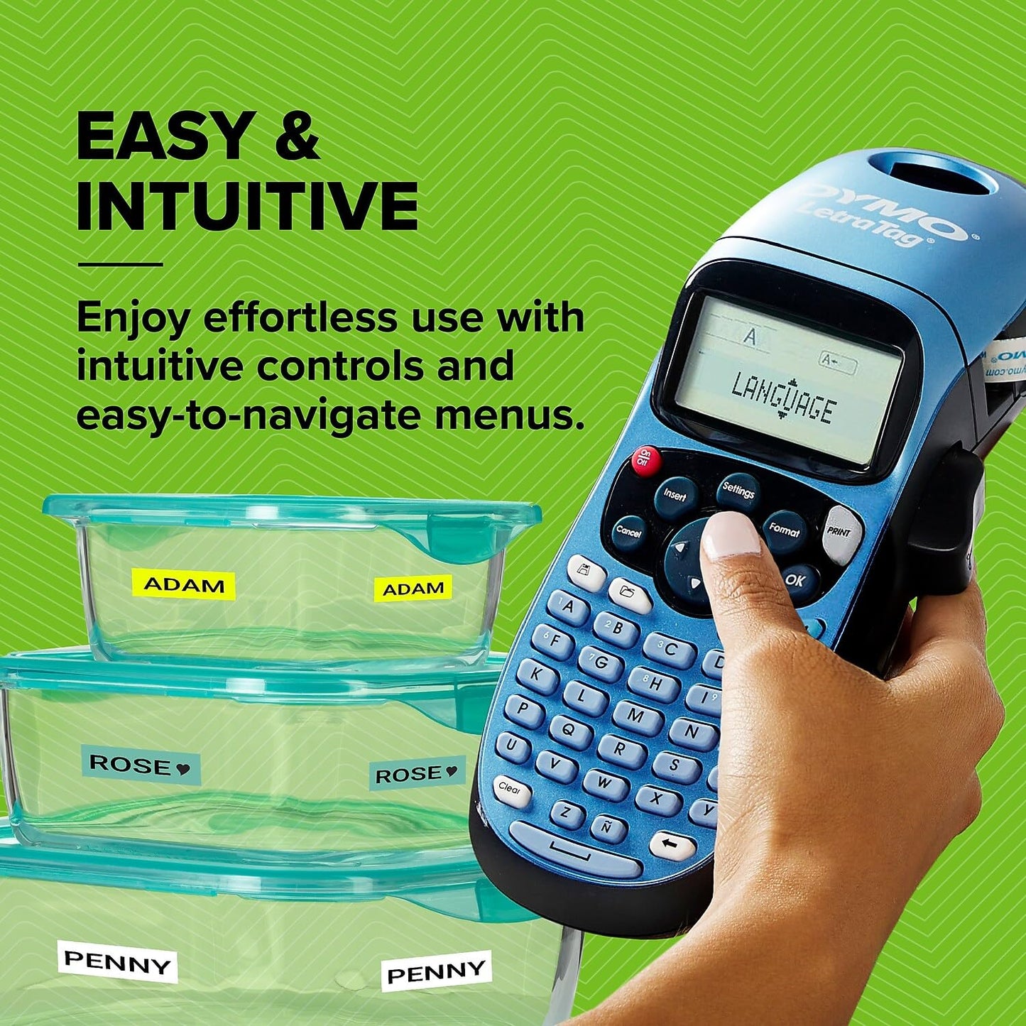 DYMO LetraTag Labeller, Plus LT-100H Personal Label Maker Bundle with Tape Cassette, 1 White Paper Tape 1/2" x 13', 1-Carded with 1 Tape (1782120)