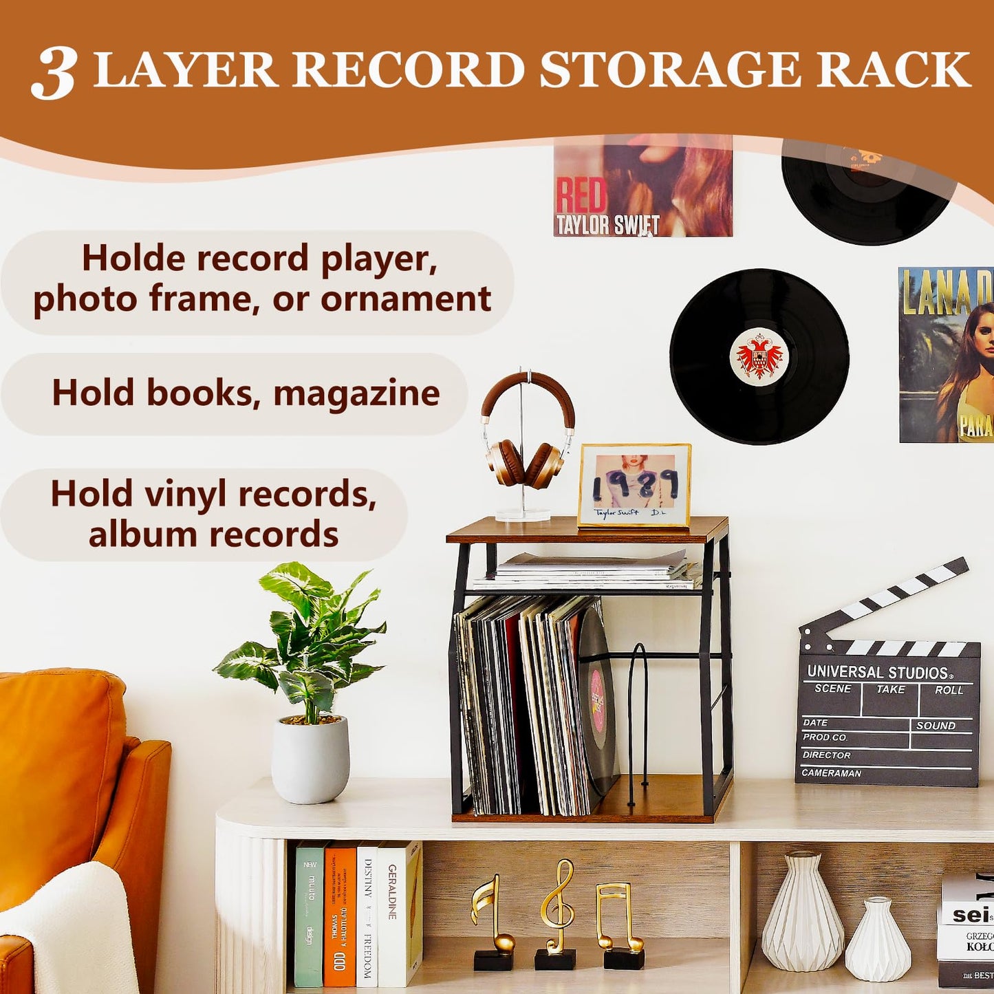 YIYYZI Vinyl Record Storage Holder rack