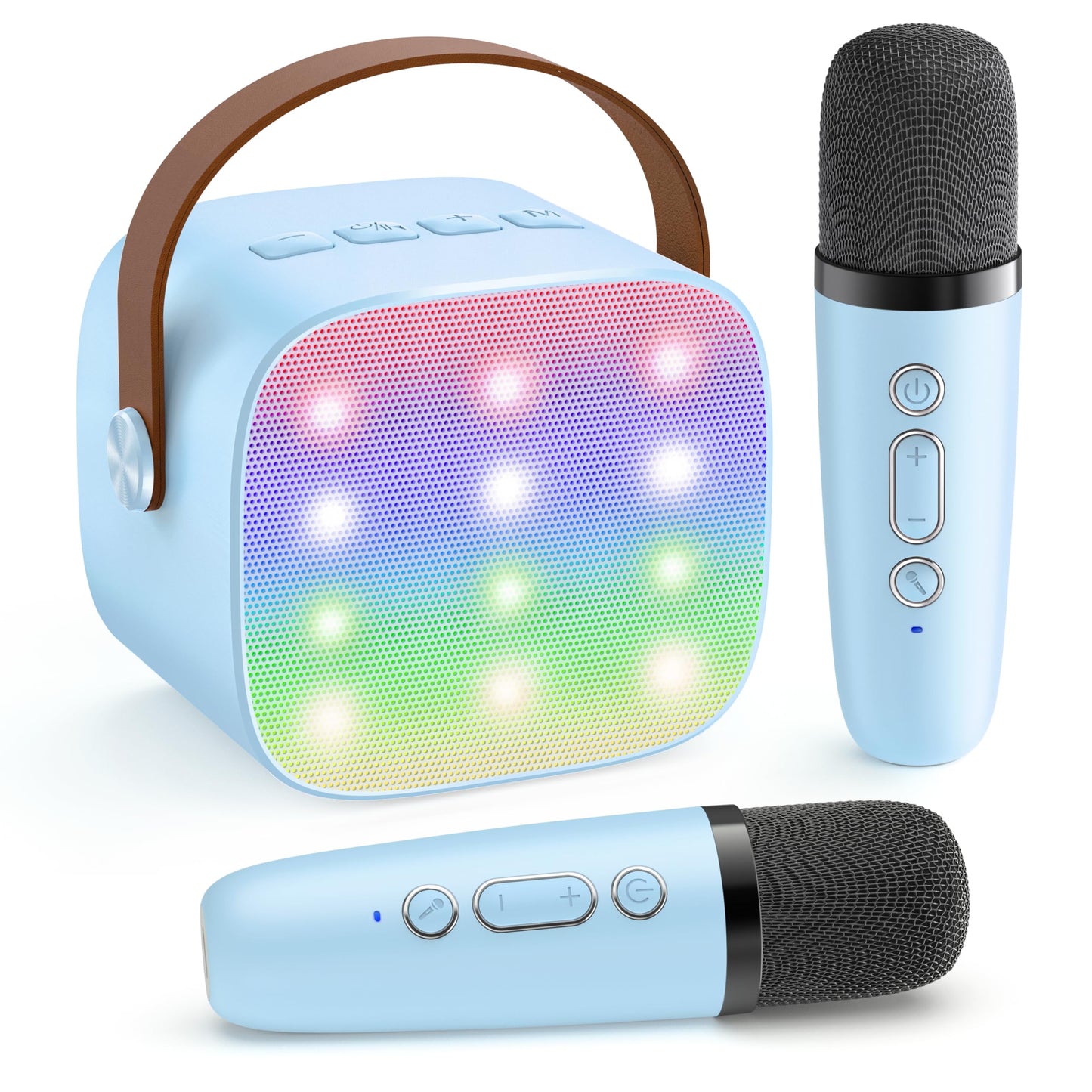 YLL Mini Karaoke Machine for Kids Adults, Bluetooth Speaker with 2 Wireless Microphones, TOP Christmas Birthday Gifts Toys for Girls Ages 3, 4, 5, 6, 7, 8, 9,10,11,12+ Years Old Toddler(Blue)