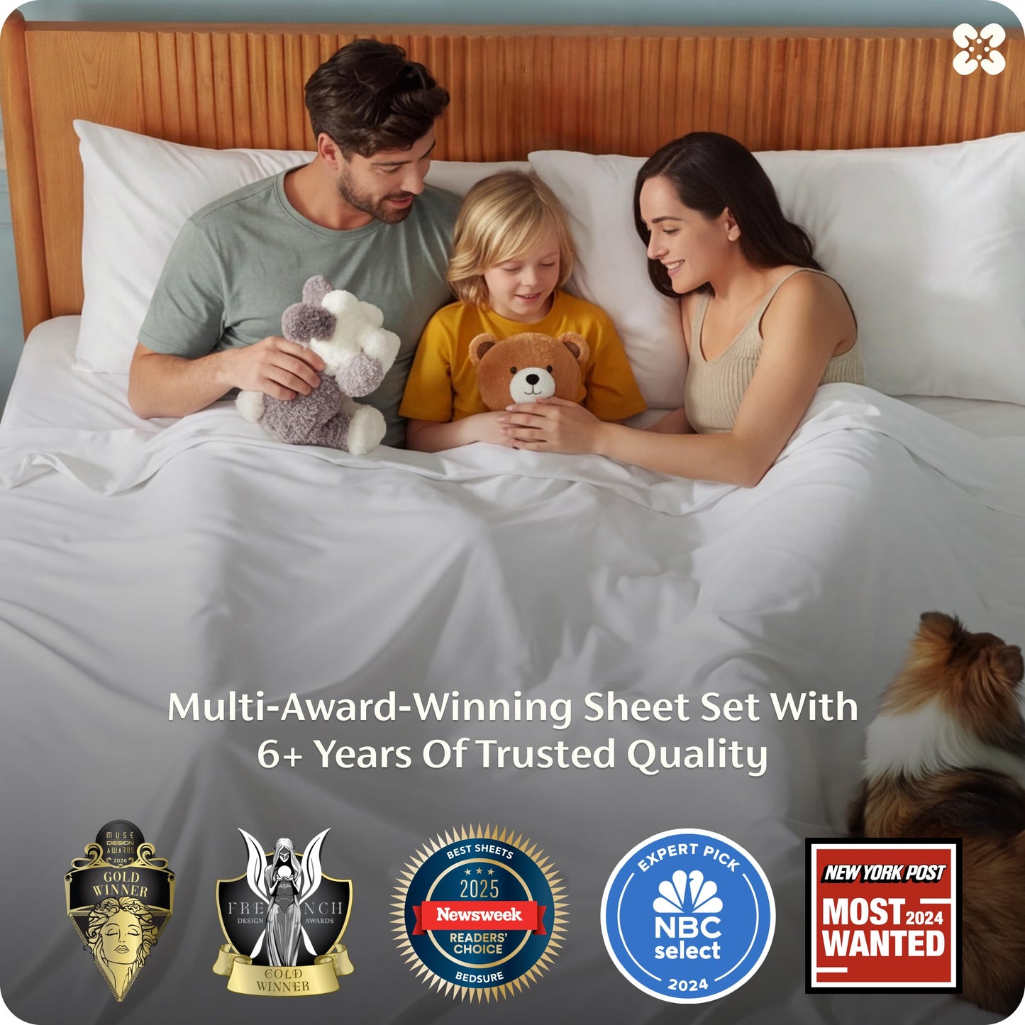 Bedsure 100% Rayon Derived from Bamboo Sheets King Size Set, Cooling Sheets for Hot Sleepers, Breathable & Soft King Bedsheets, Deep Pocket Up to 16 Inches, Bedsheet & Pillowcase Sets, White