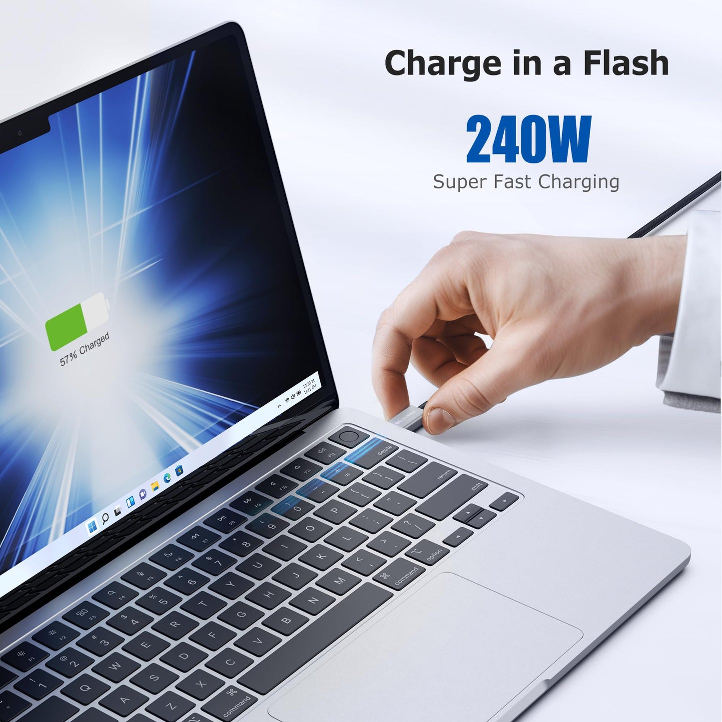 [Intel Certified] Cable Matters 80Gbps Braided Thunderbolt 5 Cable with up to 120Gbps Bandwidth Boost and 240W Charging in Black - 3.3ft/1m, Compatible with Thunderbolt 4/3, USB4, and USB-C