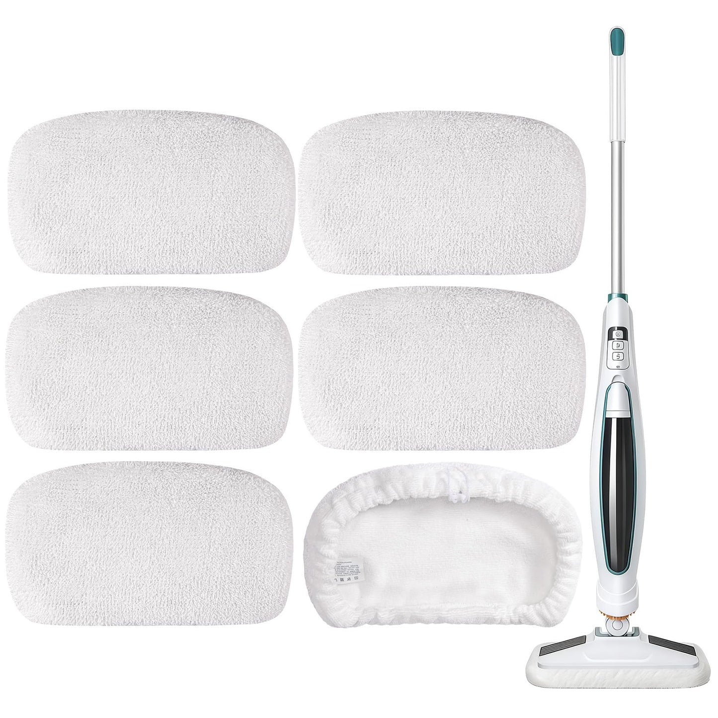 BIHARNT 6 Pack SMP01 Microfiber & Washable Steam Mop Pads Compatible with Kenmore SM2060 S200 Series Floor Cleaning Steam Mop (White)