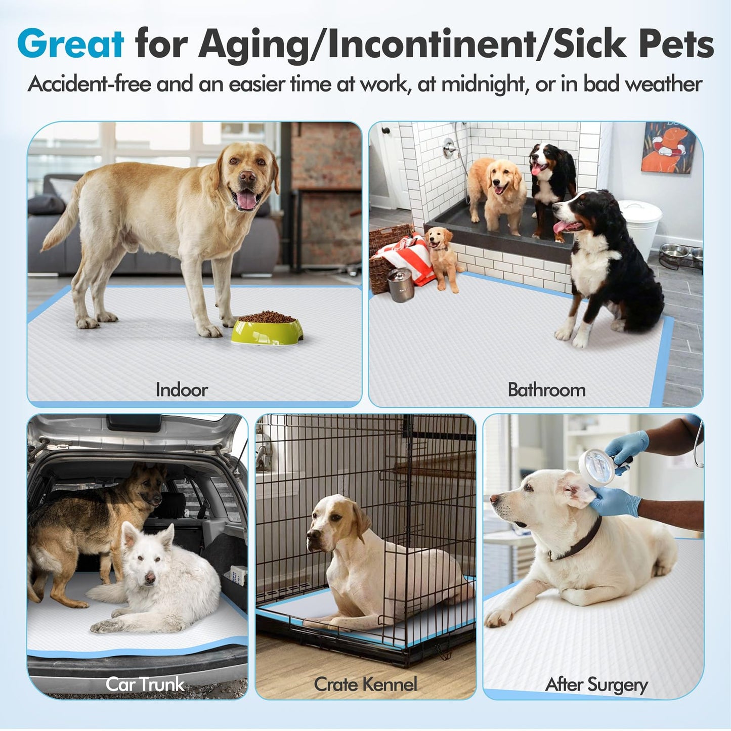 Gimars 4XL 36"x36" Thicken Heavy Absorbency Dog Pee Pad Extra Large- Jumbo Disposable Polymer Quick Dry No Leaking Pee Pads for Dogs, Cats, Rabbits Pets 45 Counts