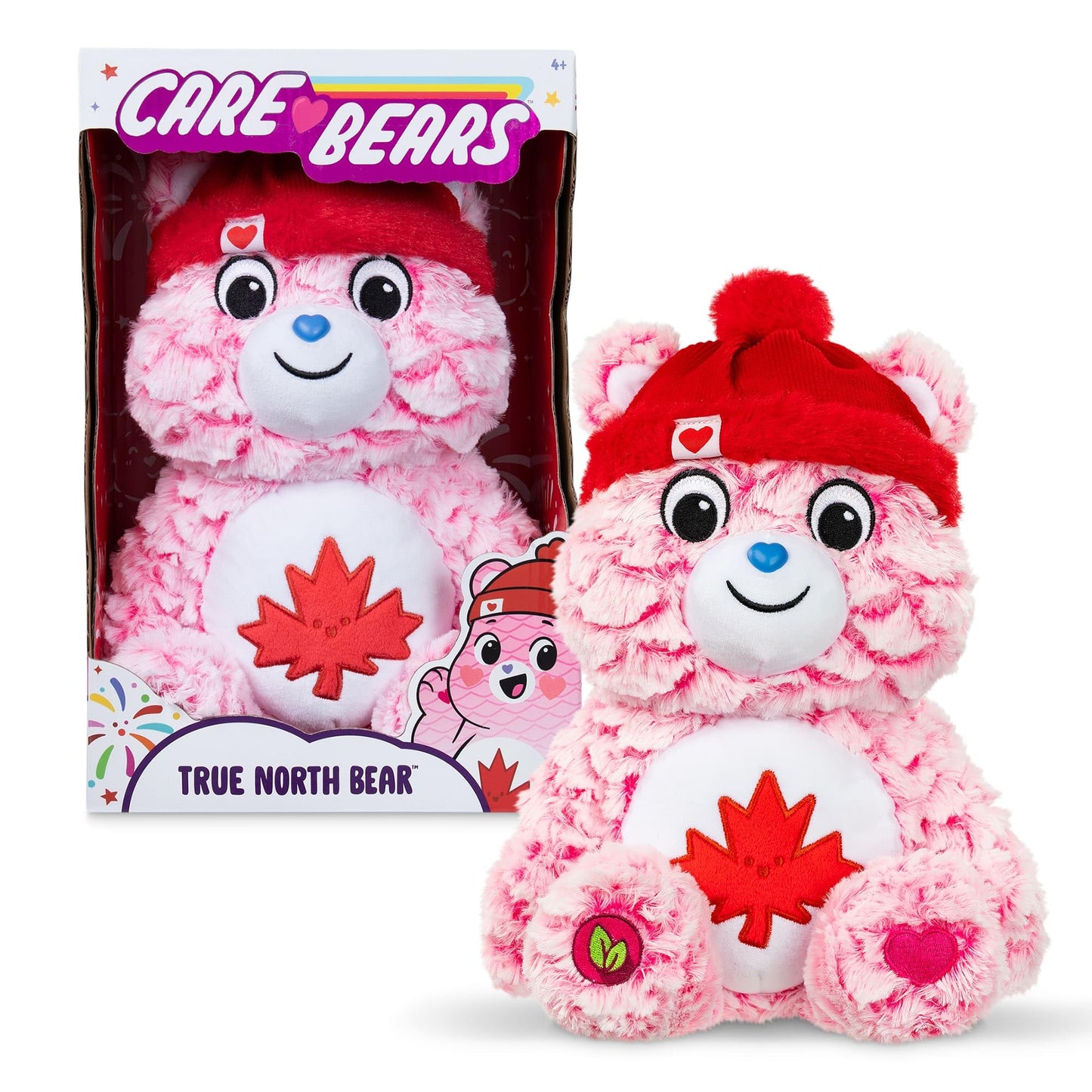 Care Bears 14" True North Bear, Canadian-Exclusive Plush for Ages 4+, Perfect Holiday, Birthday Gift, Good for Girls and Boys and Collectors, White (Pink)