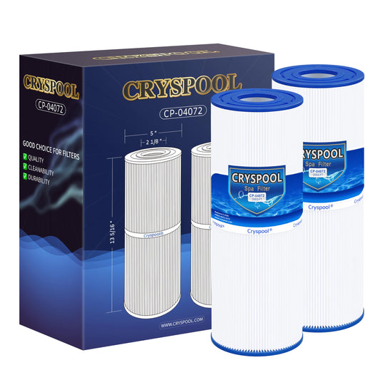 Cryspool 04072 Filter Compatible with C-4326 Hot Tub Filter, FC-2375, 3005845, R172327, R173429, 33521, 25392, 817-2500, 5X13 Spa Filter, 25 Sq. Ft Spa Filter Cartridge, 2 Pack